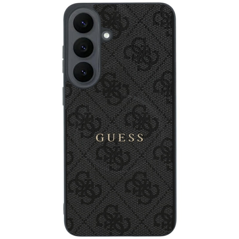 Husa Guess Samsung Galaxy S26 FE Leather 4G Embossed Ring Classic Logo MagSafe, negru, GUHMS26FEP4MSEGK