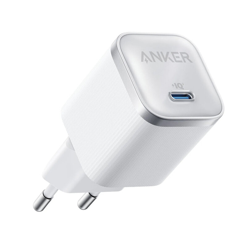 Incarcator de priza GaN, USB-C, 45W, Anker Nano, alb