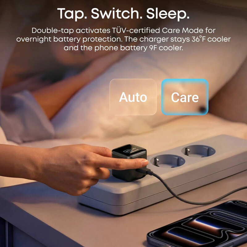 Incarcator tip C cu afisaj color, 2 moduri, 45W Anker Nano, albastru