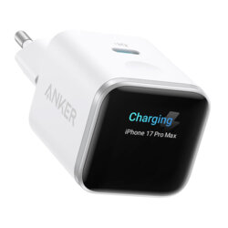 Incarcator tip C cu afisaj color, 2 moduri, 45W Anker Nano, alb