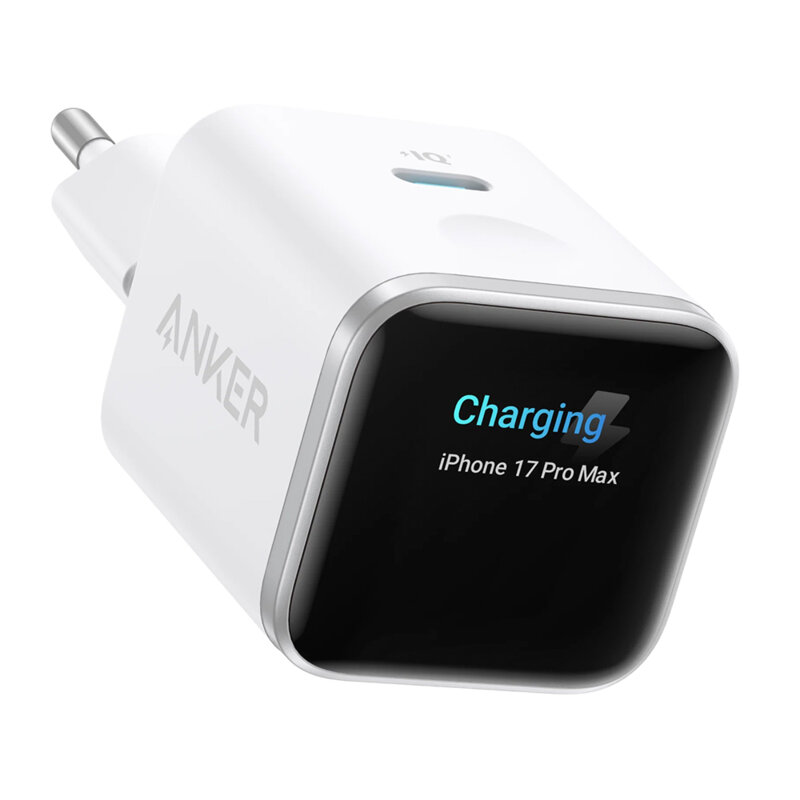 Incarcator tip C cu afisaj color, 2 moduri, 45W Anker Nano, alb
