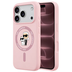 Husa Karl Lagerfeld iPhone 18 Pro Max Silicone KC Body Ring MagSafe, roz, KLHMP18XSCMKCRHP