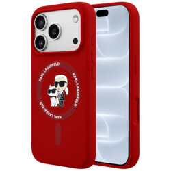 Husa Karl Lagerfeld iPhone 18 Pro Silicone KC Body Ring MagSafe, rosu, KLHMP18LSCMKCRHR