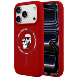 Husa Karl Lagerfeld iPhone 17 Pro Silicone KC Body Ring MagSafe, rosu, KLHMP18LSCMKCRHR