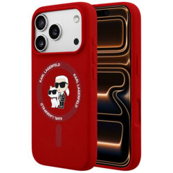 Husa Karl Lagerfeld iPhone 17 Pro Max Silicone KC Body Ring MagSafe, rosu, KLHMP18XSCMKCRHR