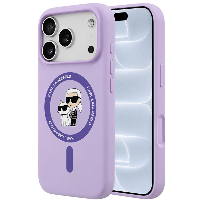 Husa Karl Lagerfeld iPhone 18 Pro Silicone KC Body Ring MagSafe, mov, KLHMP18LSCMKCRHU