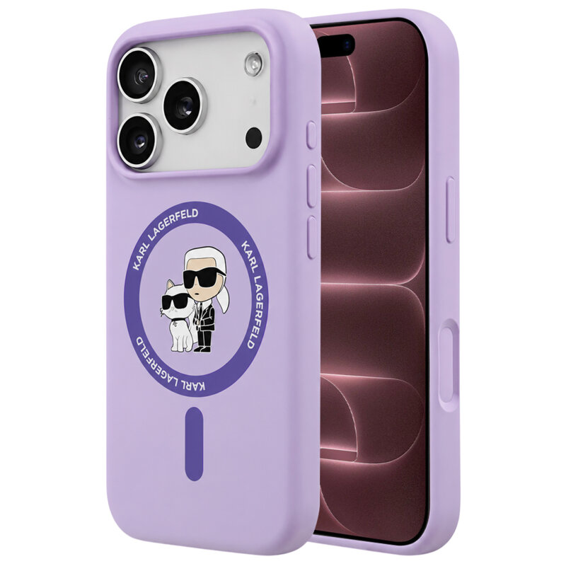 Husa Karl Lagerfeld iPhone 18 Pro Max Silicone KC Body Ring MagSafe, mov, KLHMP18XSCMKCRHU