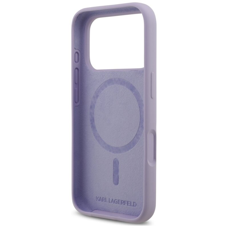 Husa Karl Lagerfeld iPhone 17 Pro Max Silicone KC Body Ring MagSafe, mov, KLHMP18XSCMKCRHU