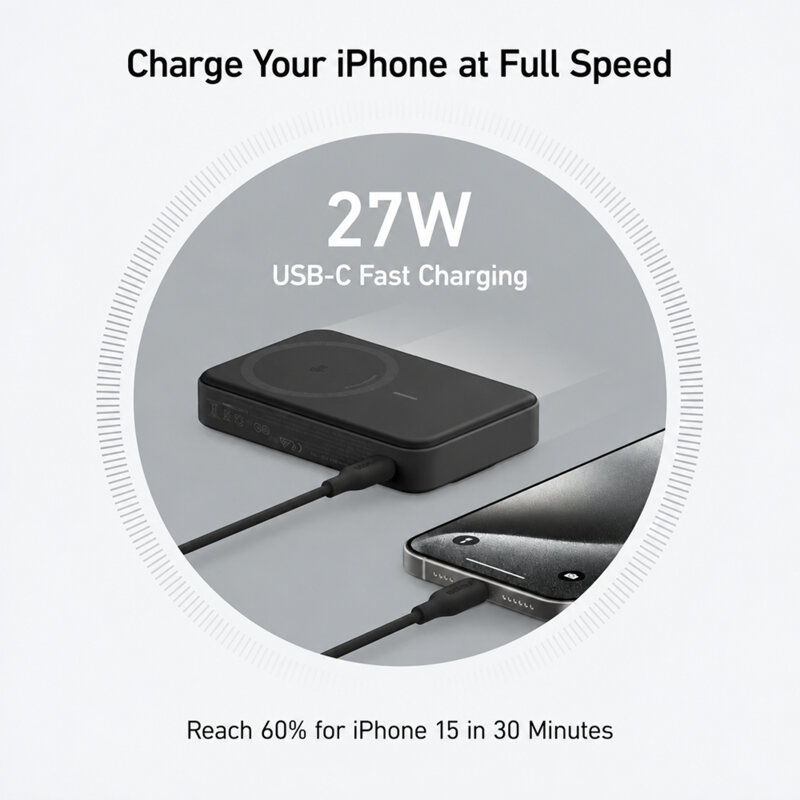 Baterie externa MagSafe, power bank Anker, 10000mAh, A1654G11