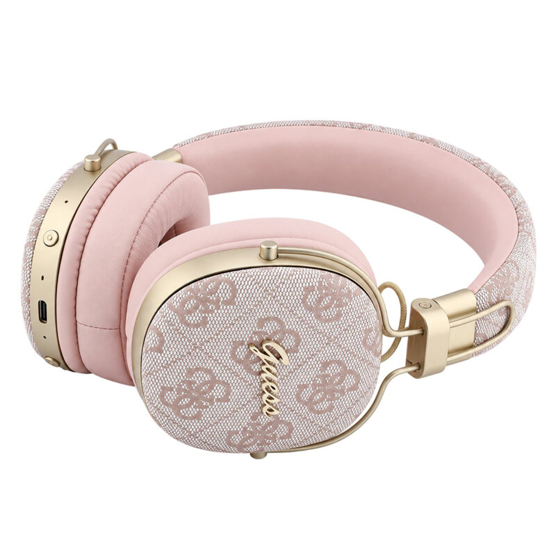 Casti Bluetooth Guess Metal 4G Script Logo, roz, GUBHP72P4SMDP