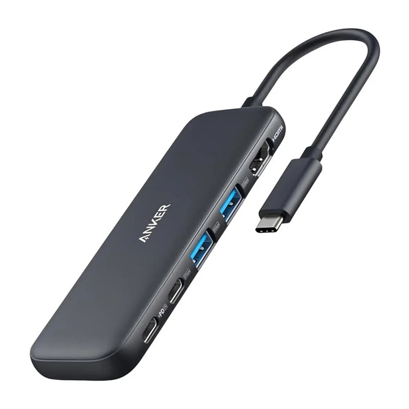 Hub ultra slim 5in1 Type-C, HDMI, 4K Anker 332, negru