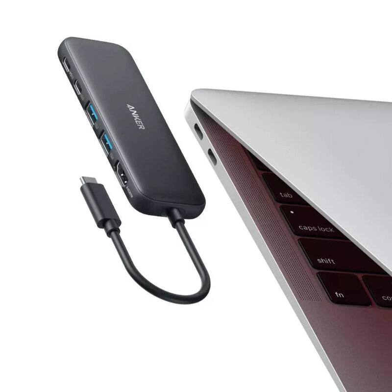 Hub ultra slim 5in1 Type-C, HDMI, 4K Anker 332, negru