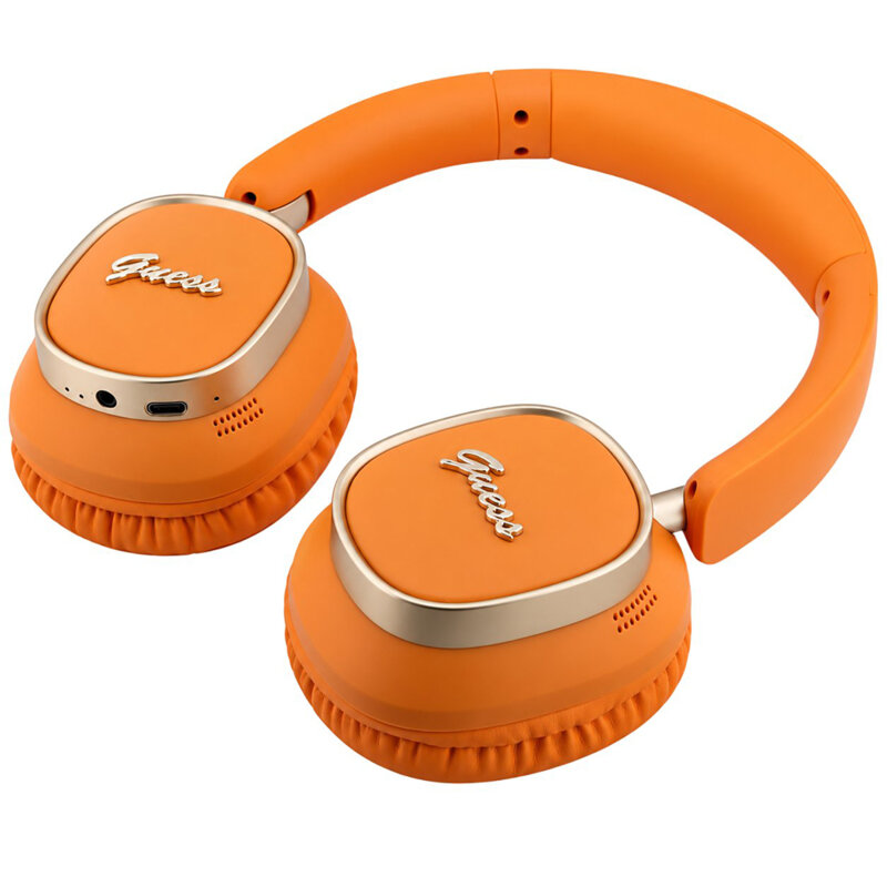 Casti Bluetooth Guess Rectangle Metal Script, oranj, GUBHV28HGCSMO