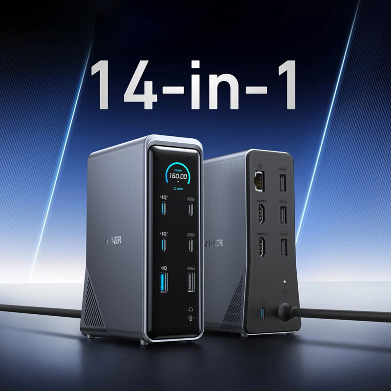 Docking Station, hub 14in1, 160W, 4K@60Hz Anker Prime 737, negru