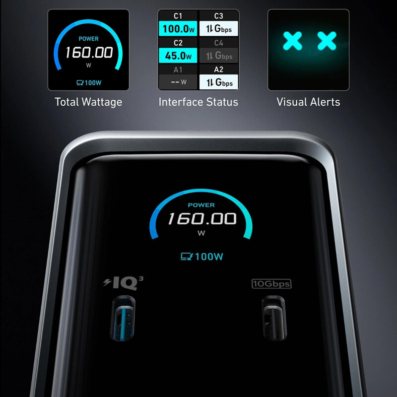 Docking Station, hub 14in1, 160W, 4K@60Hz Anker Prime 737, negru