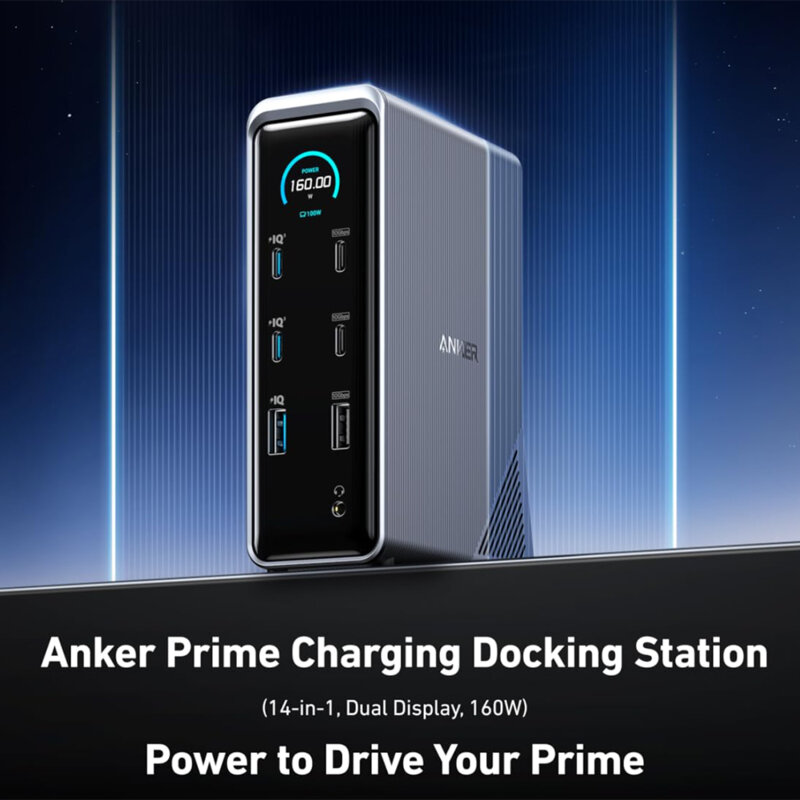 Docking Station, hub 14in1, 160W, 4K@60Hz Anker Prime 737, negru