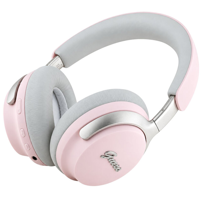 Casti Guess Bluetooth wireless ANC, IPX4, roz, GUBHC22PSBCSMP