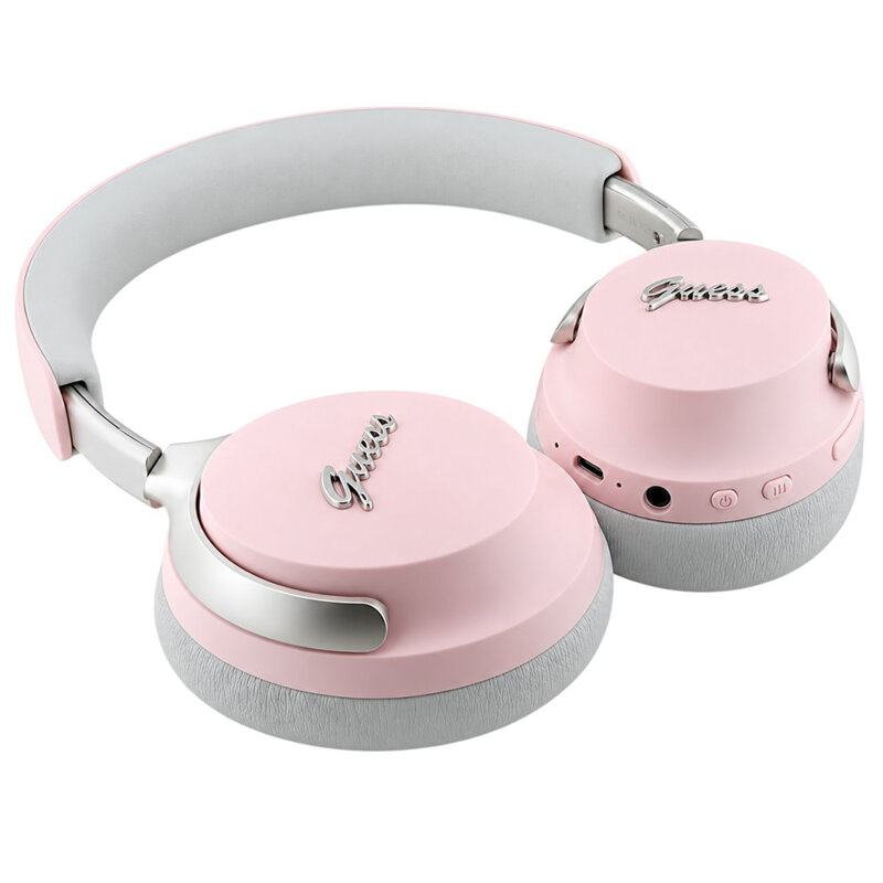 Casti Guess Bluetooth wireless ANC, IPX4, roz, GUBHC22PSBCSMP