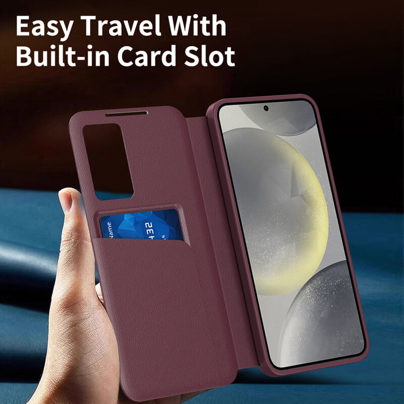 Husa tip carte Samsung Galaxy A18 4G SmartView Series, rosu