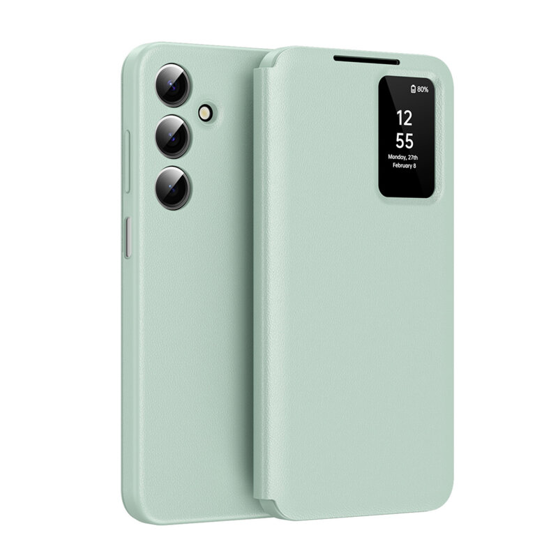 Husa tip carte Samsung Galaxy A18 4G SmartView Series, verde