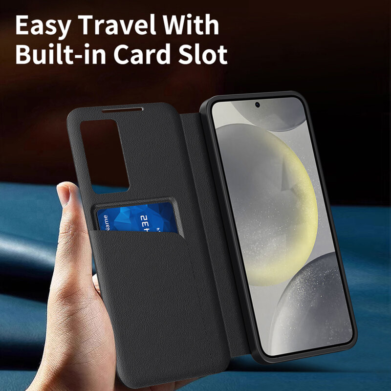 Husa tip carte Samsung Galaxy A18 4G SmartView Series, negru