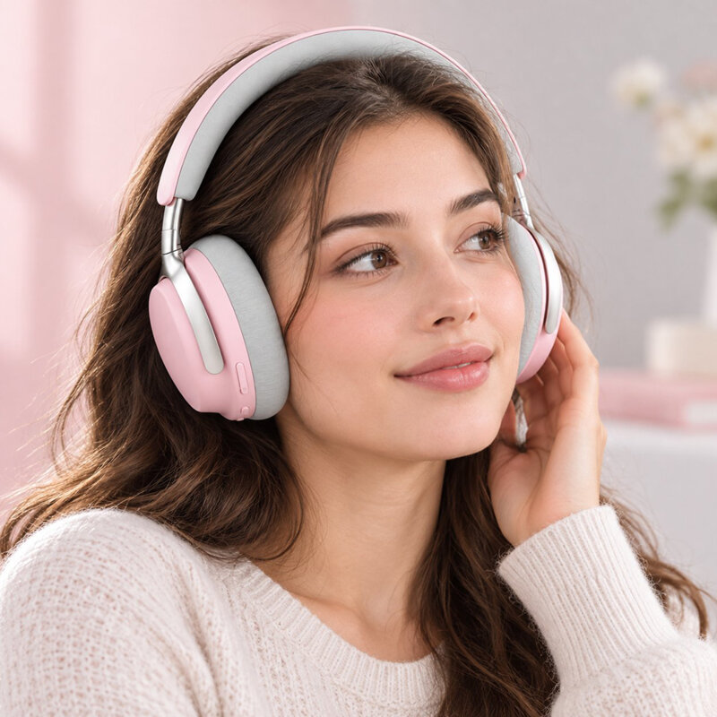 Casti Guess Bluetooth wireless ANC, IPX4, roz, GUBHC22PSBCSMP