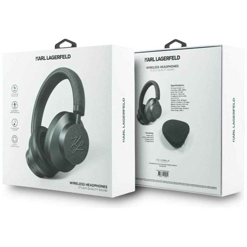 Casti Bluetooth wireless over-ear Karl Lagerfeld KLBHP73PSAKLSG