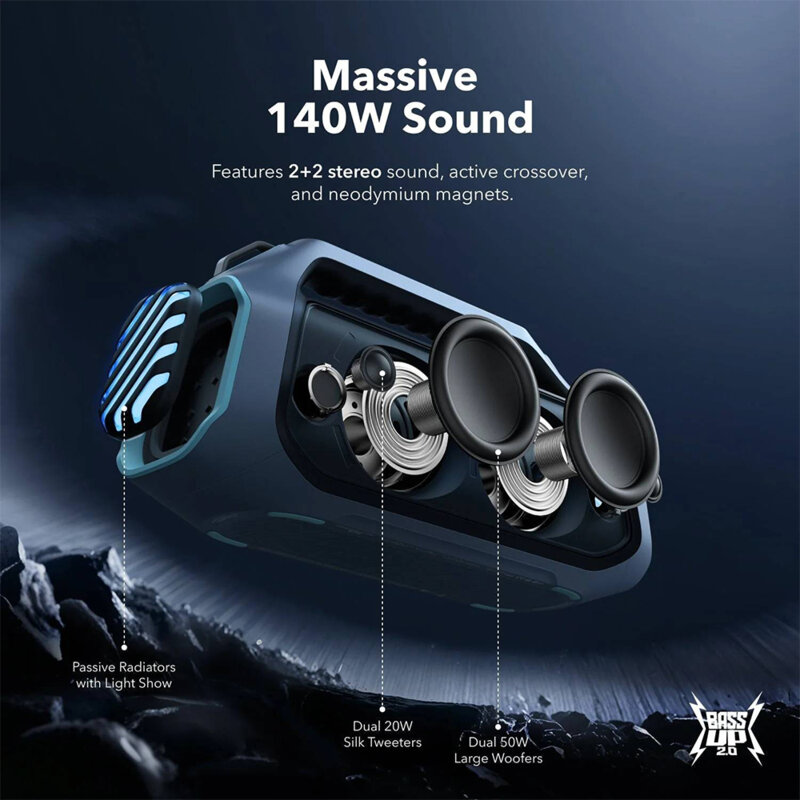 Boxa Bluetooth portabila Anker SoundCore Boom 2 Plus, albastru