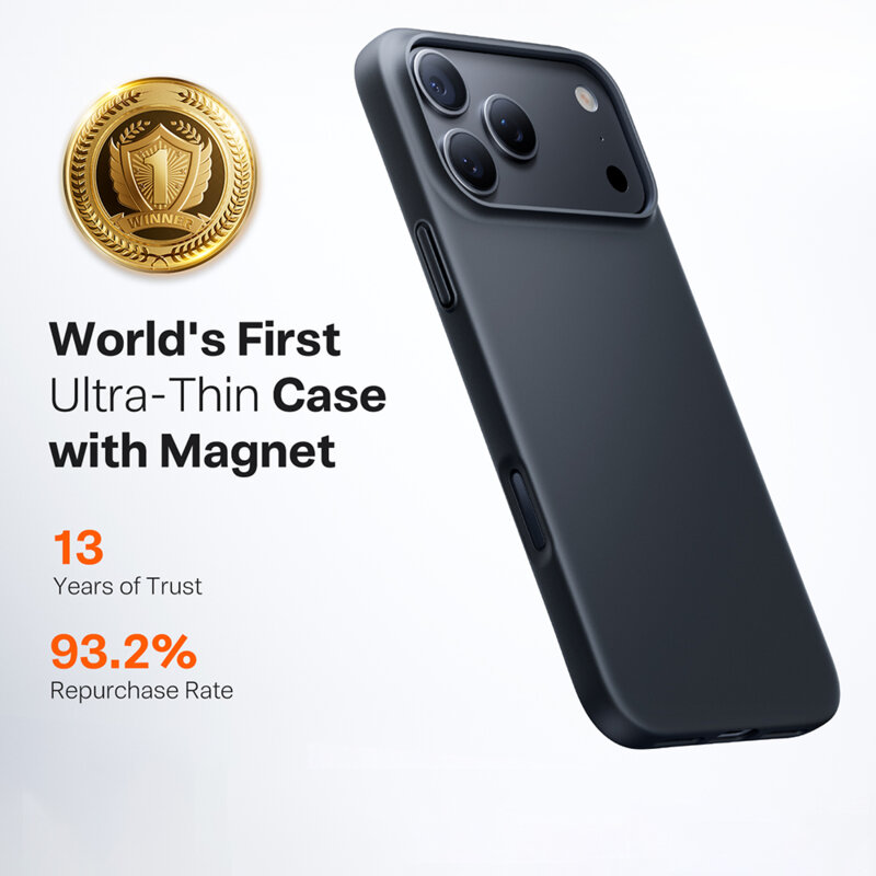 Husa iPhone 18 Pro Max Torras OriginFit-Mag Series, negru