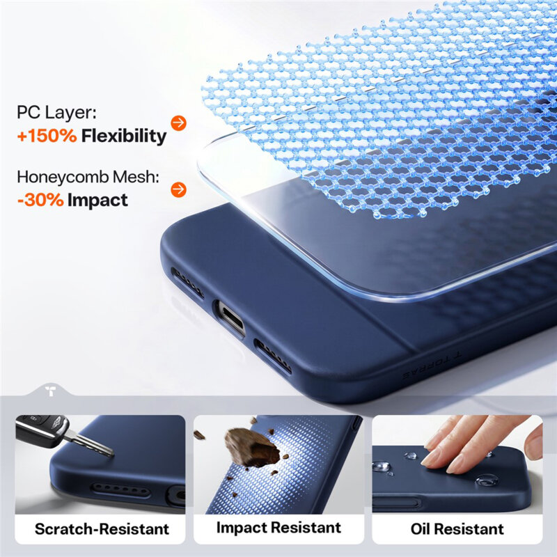 Husa iPhone 18 Pro Max Torras OriginFit-Mag Series, albastru