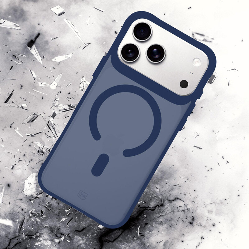 Husa iPhone 18 Pro premium 3mk Smoke MagCase, bleu
