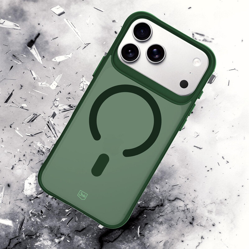 Husa iPhone 17 Pro premium 3mk Smoke MagCase, verde