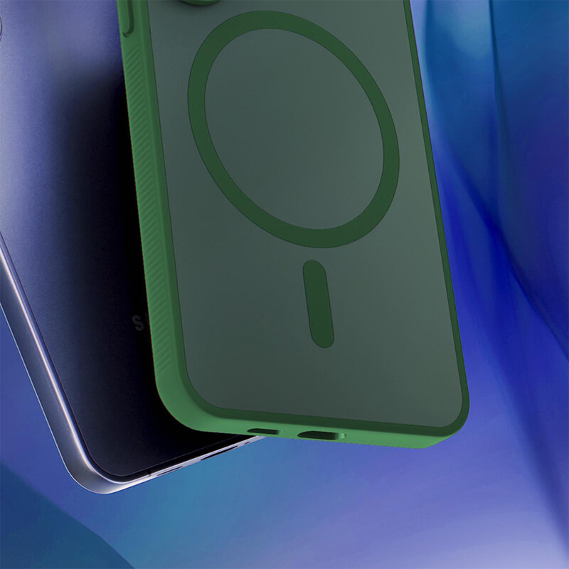Husa iPhone 17 Pro premium 3mk Smoke MagCase, verde