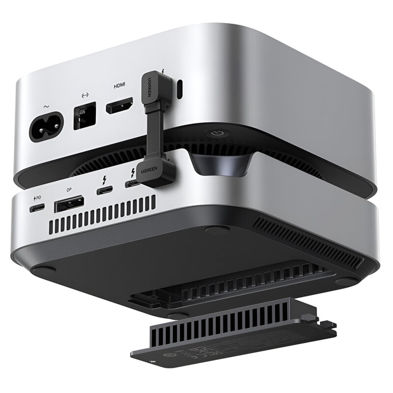 Statie Thunderbolt 5 Ugreen Maxidok 10in1 pentru Mac mini M4/M4 Pro, gri