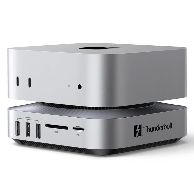 Statie Thunderbolt 5 Ugreen Maxidok 10in1 pentru Mac mini M4/M4 Pro, gri
