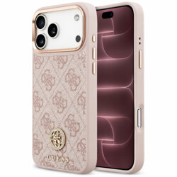 Husa originala Guess iPhone 18 Pro Max Hardcase 4G Strass Logo MagSafe, roz, GUHMP18XP4GRMDEP