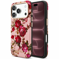 Husa originala Guess iPhone 18 Pro Max Blossom Roses Print MagSafe, roz, GUHMP18X6PWGTBEP