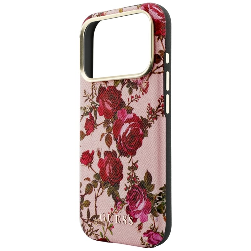 Husa originala Guess iPhone 17 Pro Max Blossom Roses Print MagSafe, roz, GUHMP18X6PWGTBEP