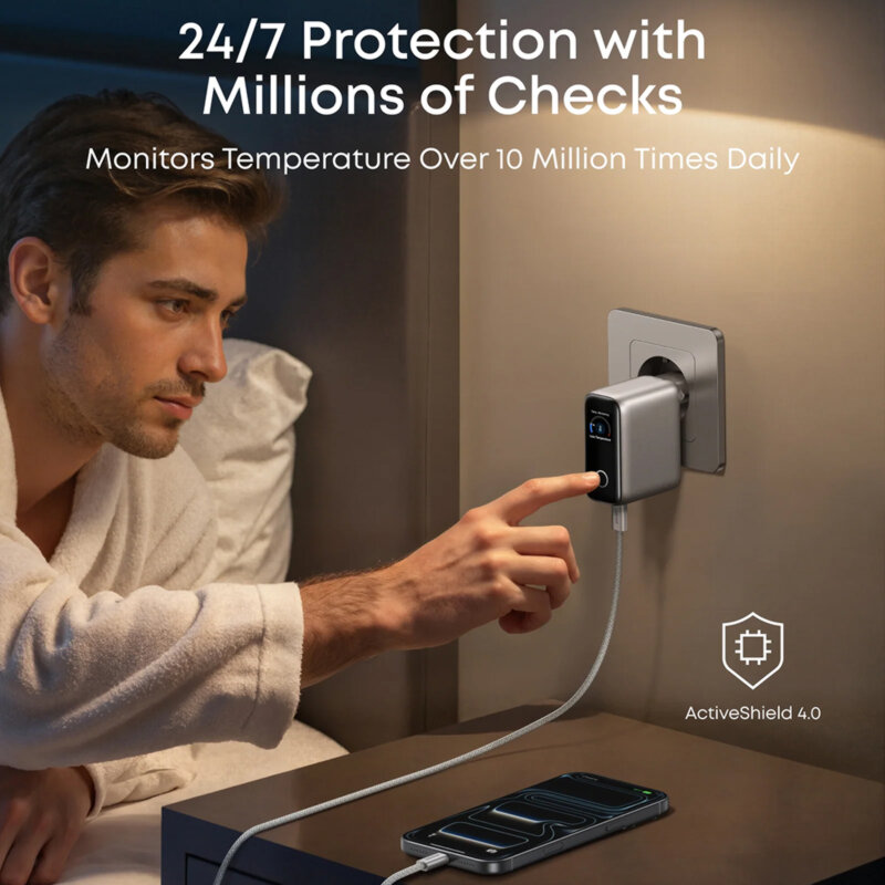 Incarcator de priza Fast Charge 100W Anker, USB, USB-C, argintiu