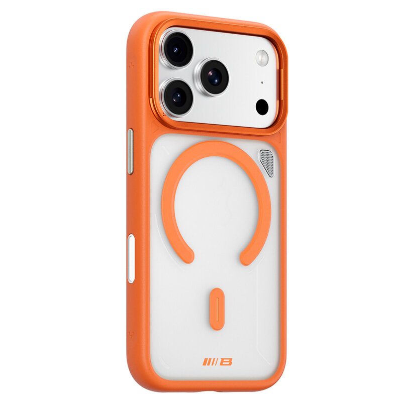 Husa iPhone 18 Pro Blueo Frosted Heat Dissipation Stand MagSafe, portocaliu