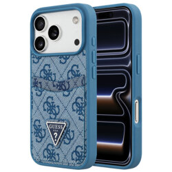Husa originala Guess iPhone 17 Pro Hardcase 4G Double Card Triangle, albastru, GUHCP18LP4TPB