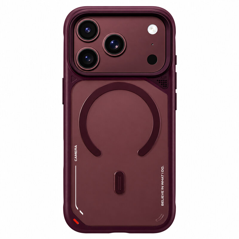Husa iPhone 18 Pro Blueo Frosted Heat Dissipation Stand MagSafe, bordo