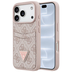 Husa originala Guess iPhone 18 Pro Hardcase 4G Double Card Triangle, roz, GUHCP18LP4TPP