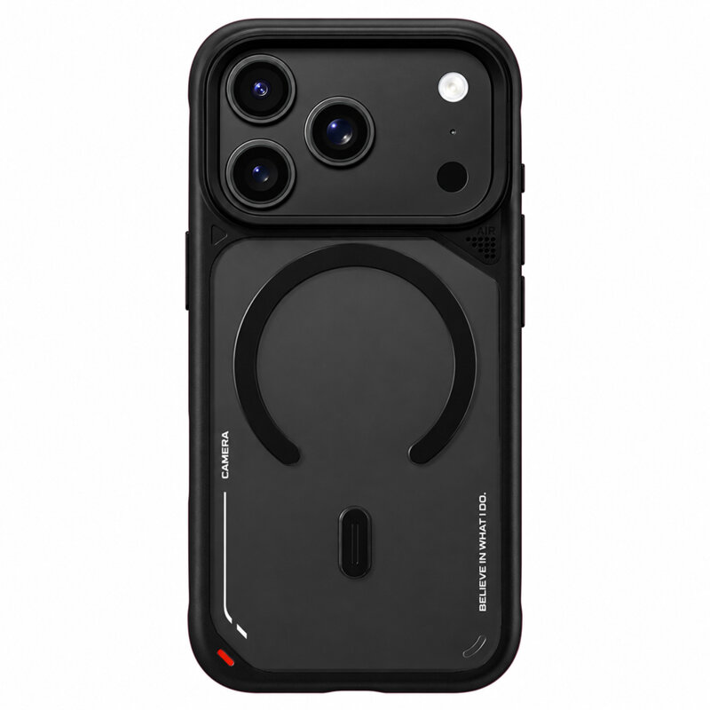 Husa iPhone 17 Pro Max Blueo Frosted Heat Dissipation Stand MagSafe, negru