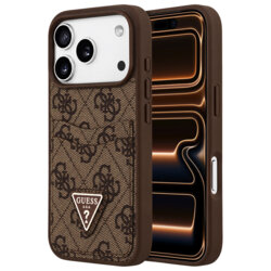 Husa originala Guess iPhone 17 Pro Max Hardcase 4G Double Card Triangle, maro, GUHCP18XP4TPW