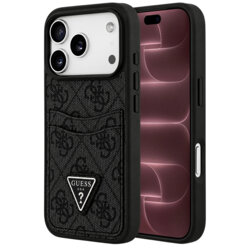 Husa originala Guess iPhone 18 Pro Max Hardcase 4G Double Card Triangle, negru, GUHCP18XP4TPK