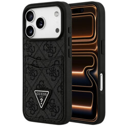 Husa originala Guess iPhone 17 Pro Max Hardcase 4G Double Card Triangle, negru, GUHCP18XP4TPK