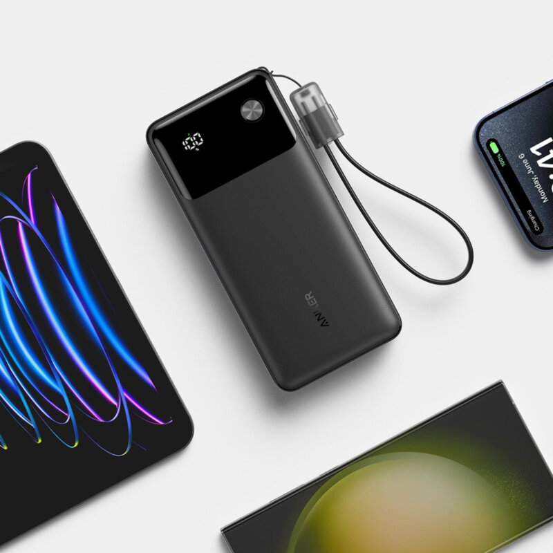 Baterie externa cu cablu Type-C, 20000mAh Anker PowerCore, A1384G11