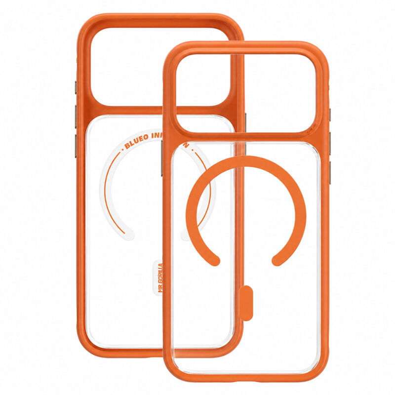 Husa iPhone 17 Pro Max Blueo Skin Friendly Frosted Anti-Drop MagSafe, portocaliu