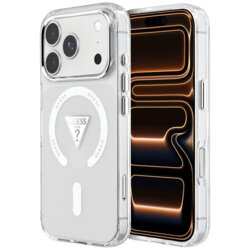 Husa iPhone 17 Pro Max originala Guess IML Gradient Triangle MagSafe, transparenta, GUHMP18XHGTMLCGT